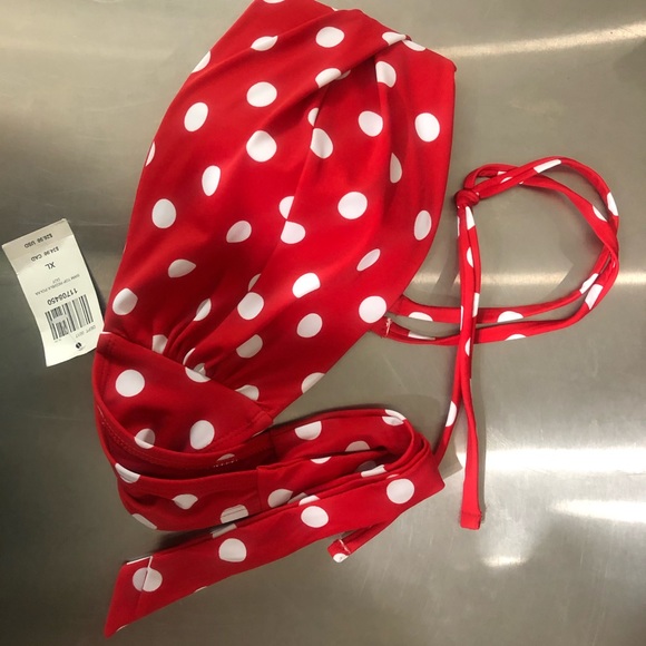Hot Topic Other - Hot Topic XL red and white polka dot bikini top